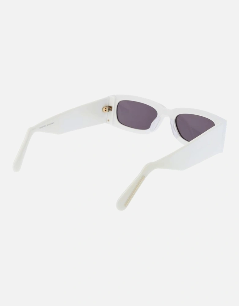 Full-Rim Rectangle Plastic Frame Sunglasses Unisex - White