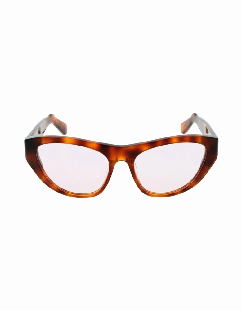 Cat Eye Full-Rim Sunglasses with Rose Lenses Women - Brown