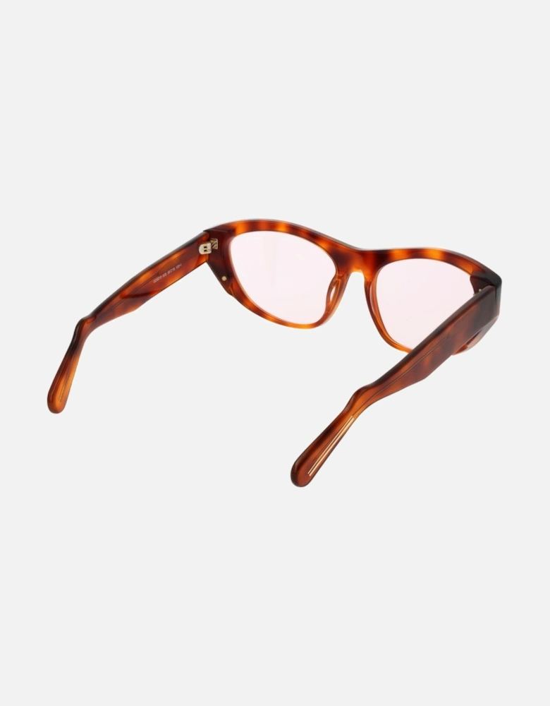 Cat Eye Full-Rim Sunglasses with Rose Lenses Women - Brown