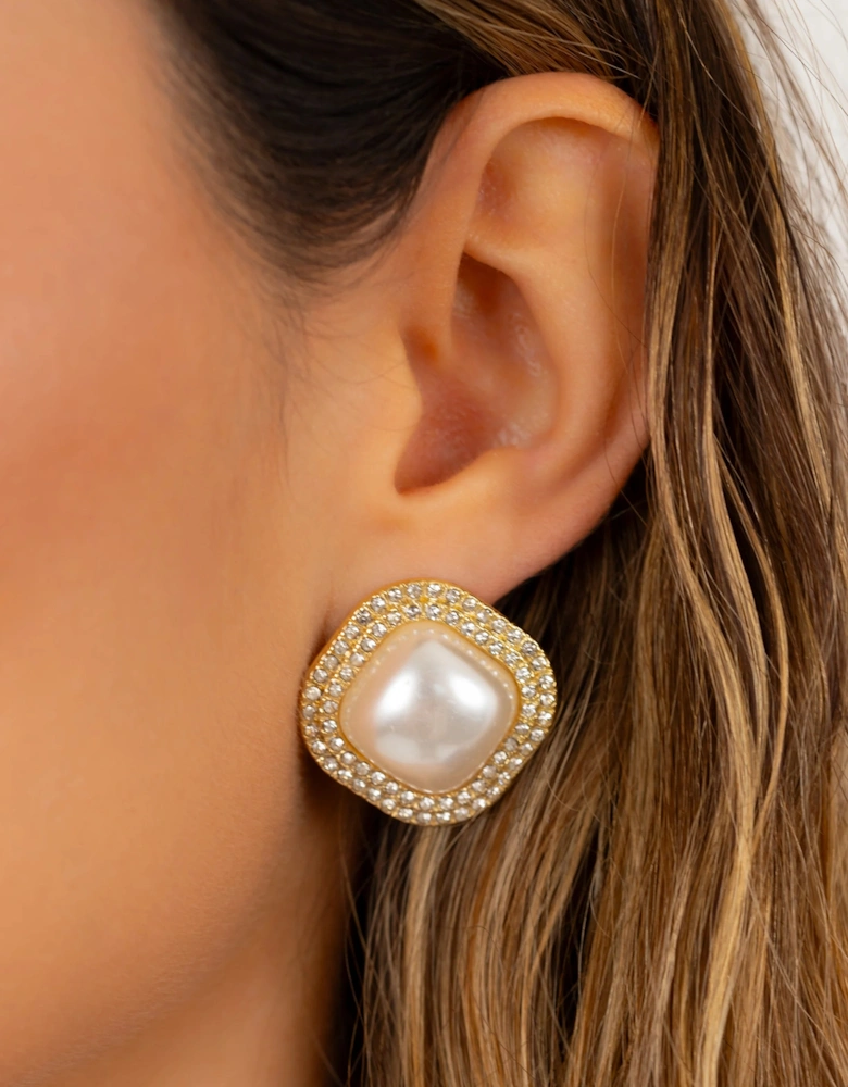 Pearl Retro Stud Earrings