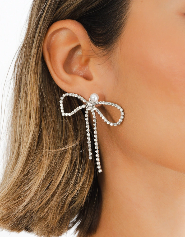 Diamante' Stud Bow Earrings