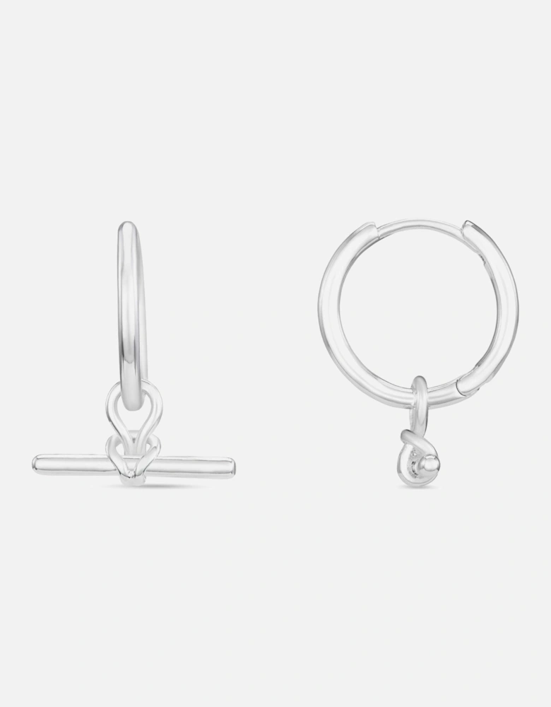 Dainty TBar Knot Small Hoops