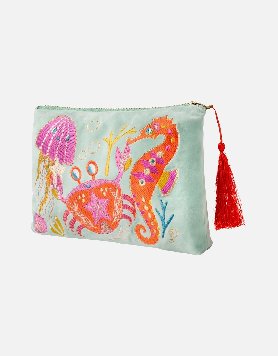 Seashore Velvet Zip Pouch, 2 of 1