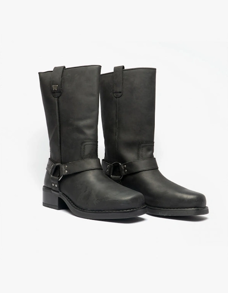 HIGHWAY Mens Leather Boots Black