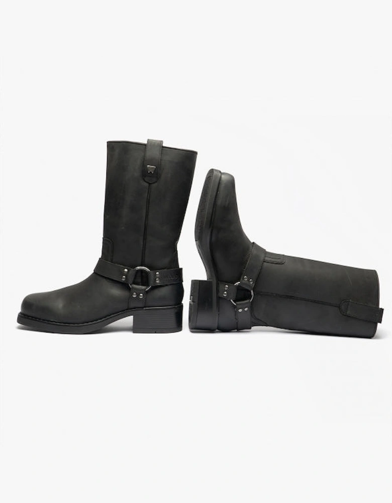 HIGHWAY Mens Leather Boots Black