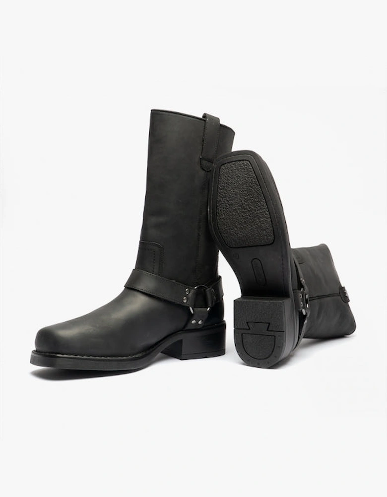 HIGHWAY Mens Leather Boots Black