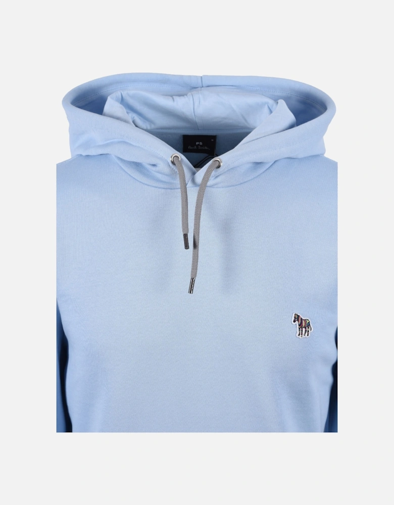 Reg Fit Zebra Logo Hoodie Light Blue