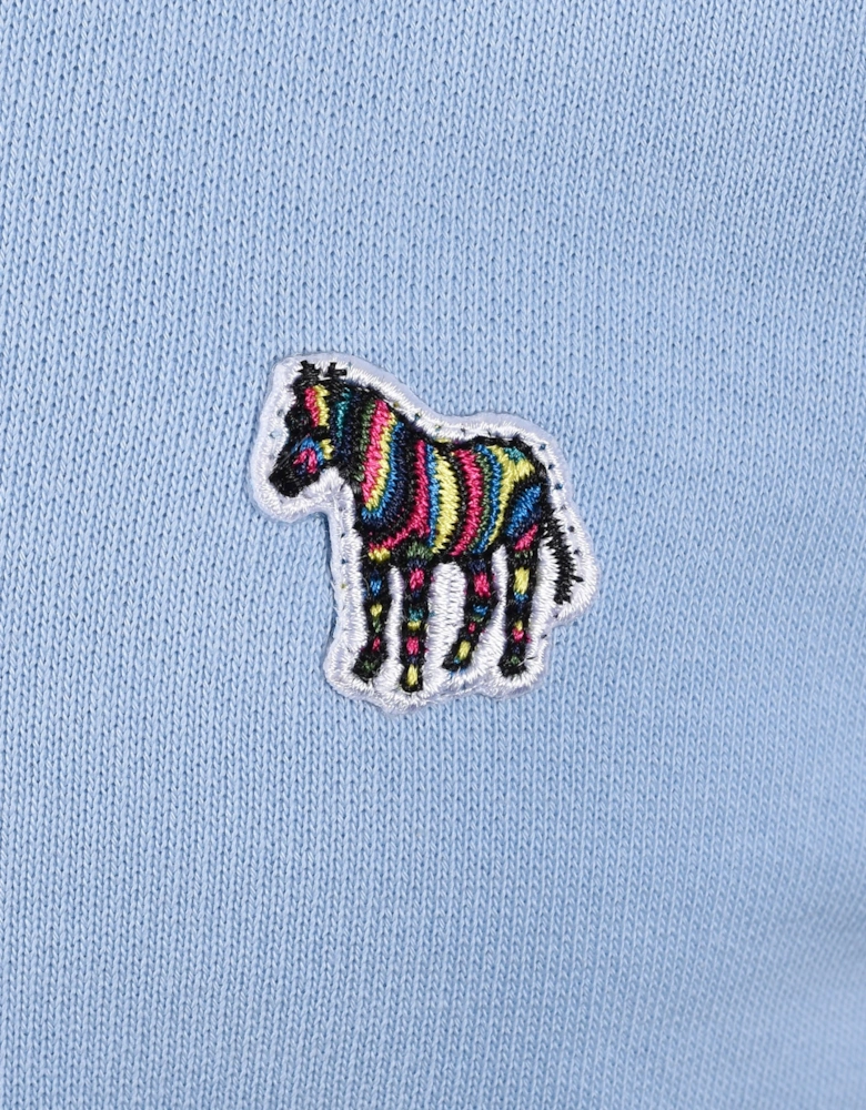 Reg Fit Zebra Logo Hoodie Light Blue