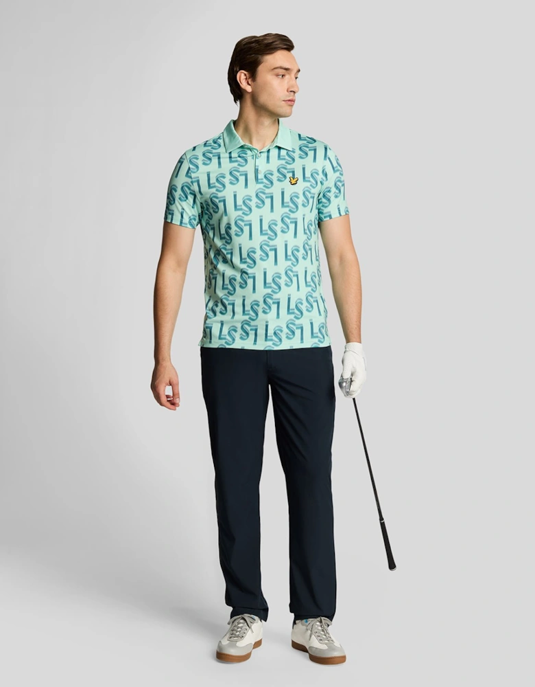 Golf LS Monogram Printed Polo Shirt