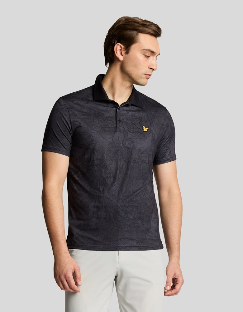 Golf Contour Printed Polo Shirt