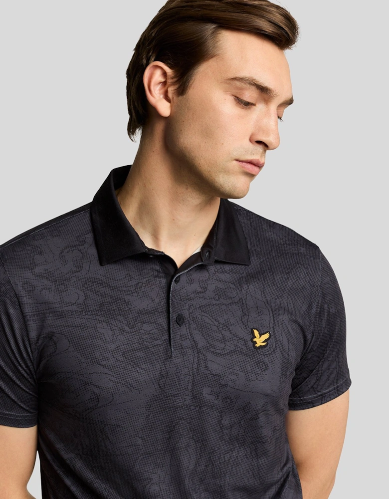 Golf Contour Printed Polo Shirt