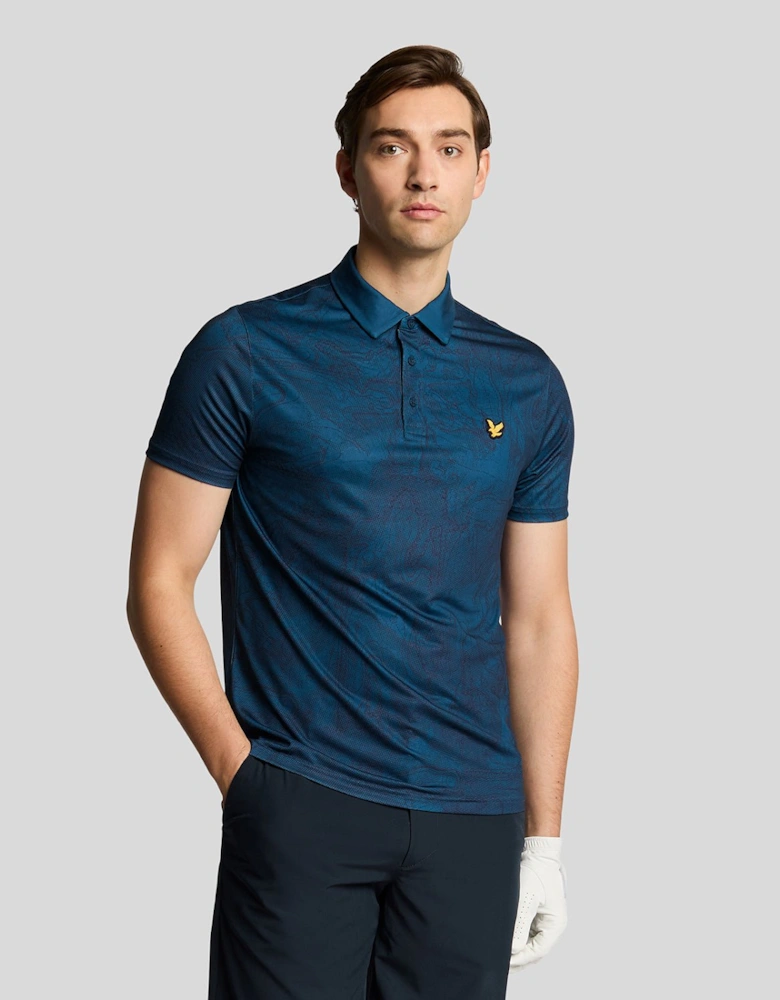 Golf Contour Printed Polo Shirt