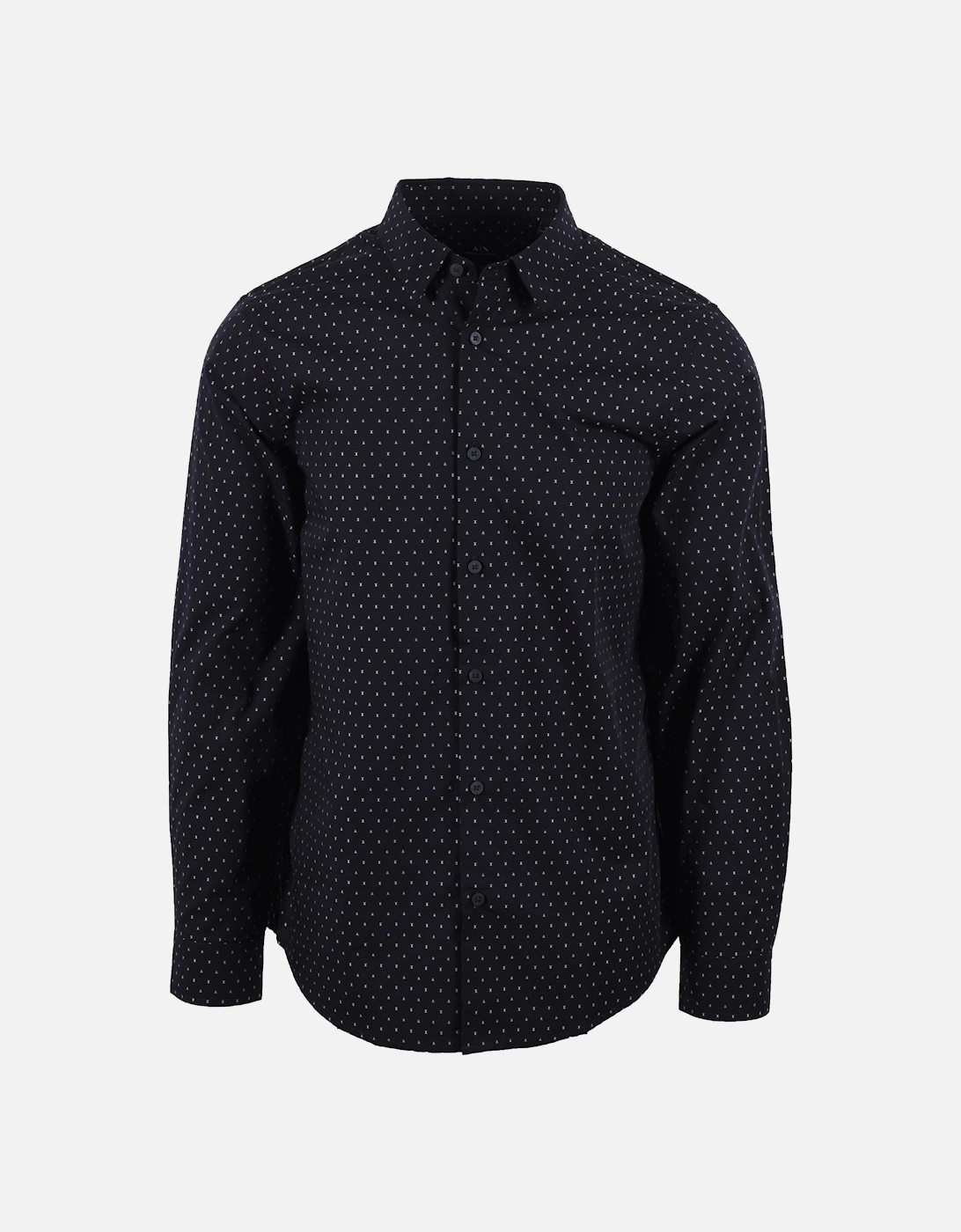 Men's Armani Exchange Long Sleeved Shirt Navy - Blue - Size: 44