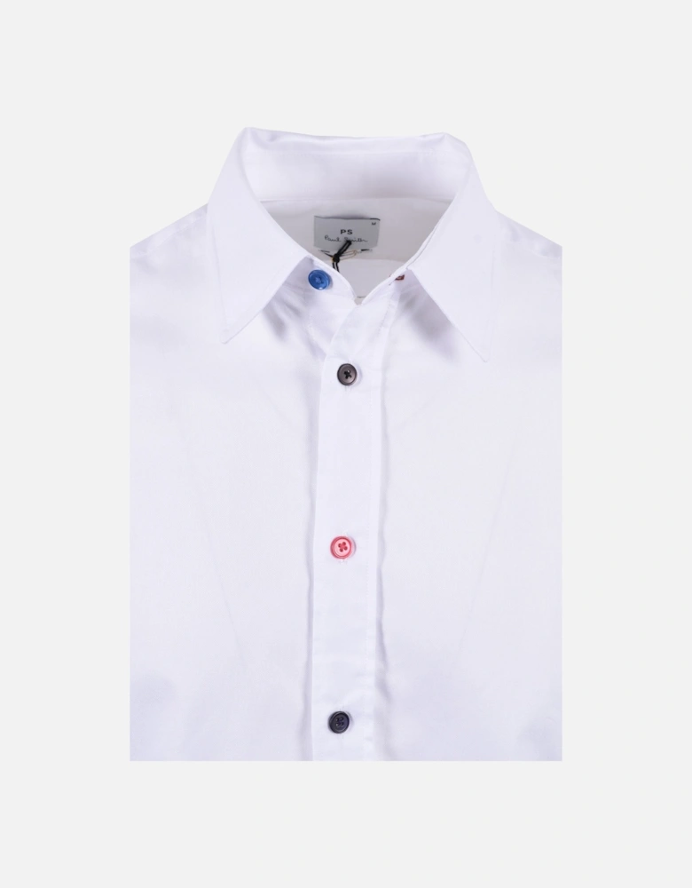 Sport Stripe Button Shirt White