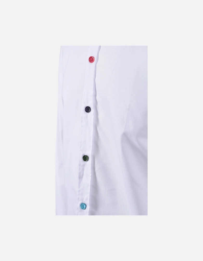 Sport Stripe Button Shirt White