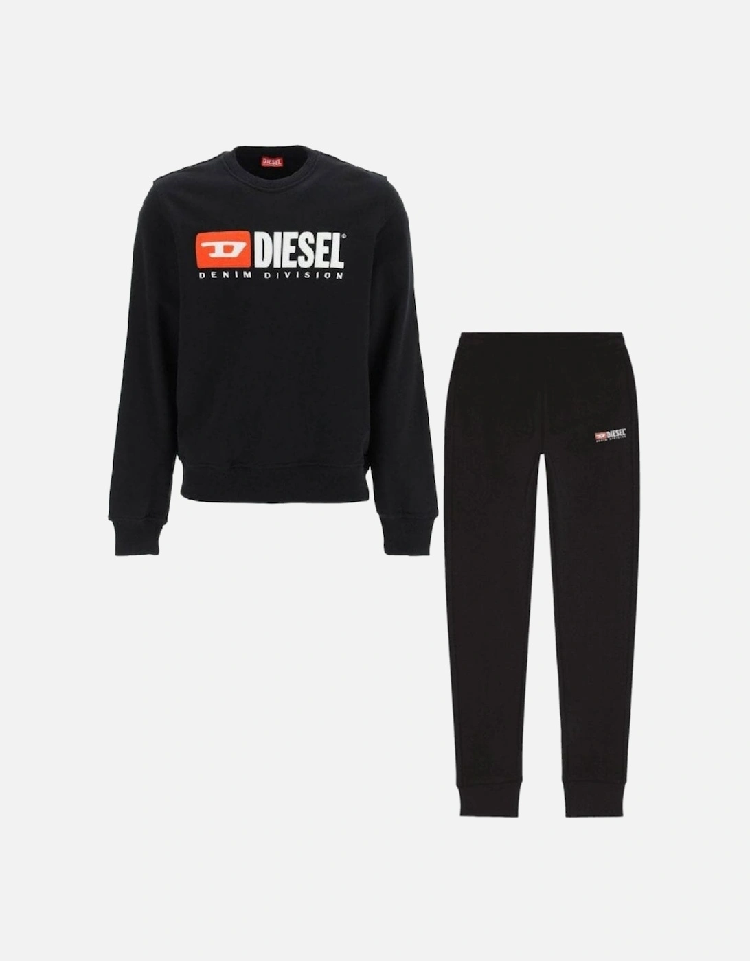 S-DIV Round Neck Embroidered Logo Black Tracksuit, 4 of 3