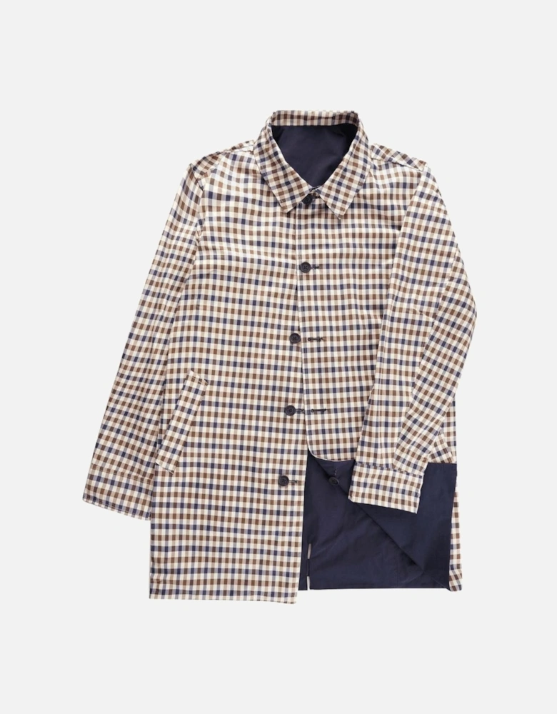 Reversible Club Check/Navy Trench Coat