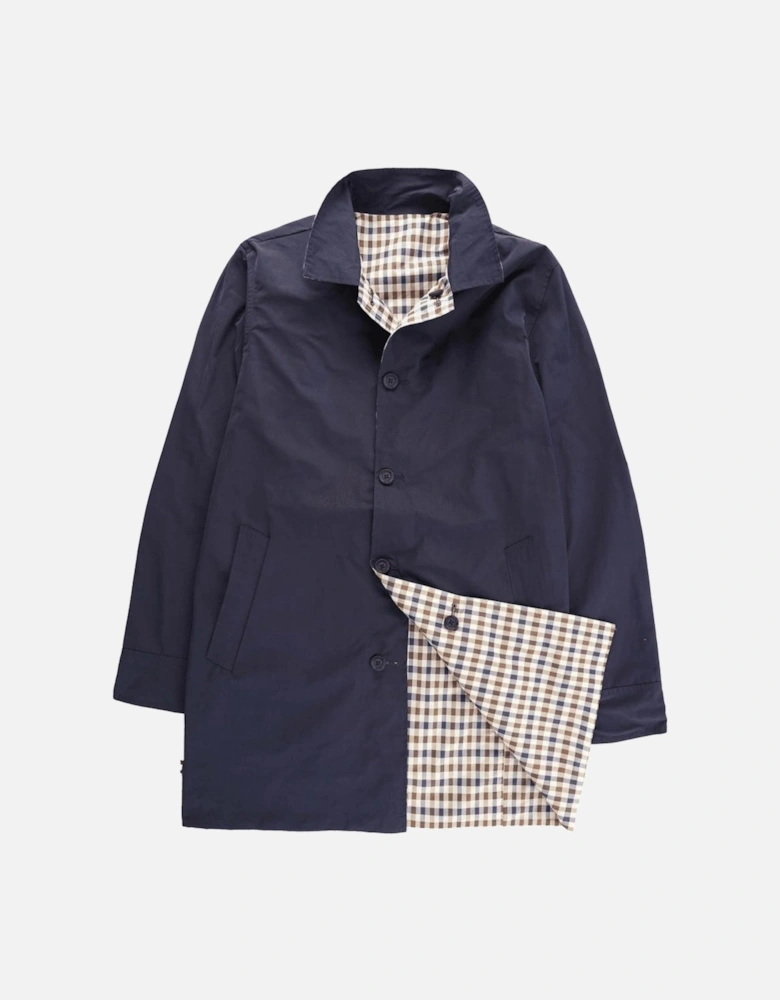 Reversible Club Check/Navy Trench Coat