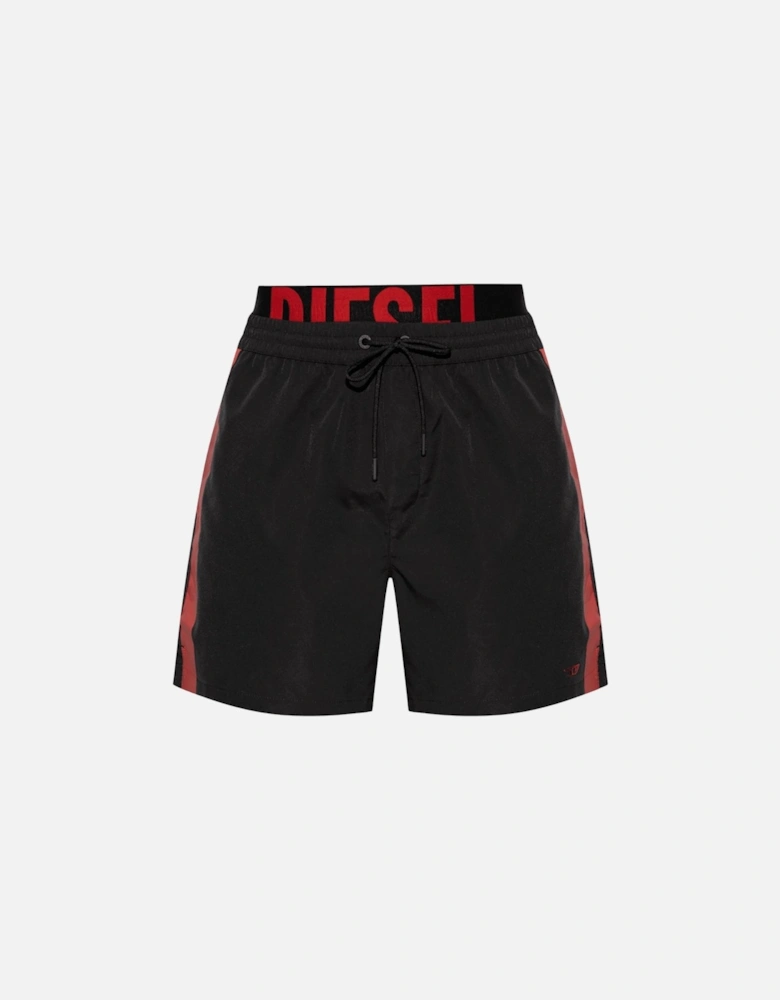 Metal Logo Black/Red Shorts