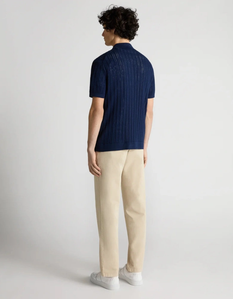 Knitted Cuban Shirt 29 Navy