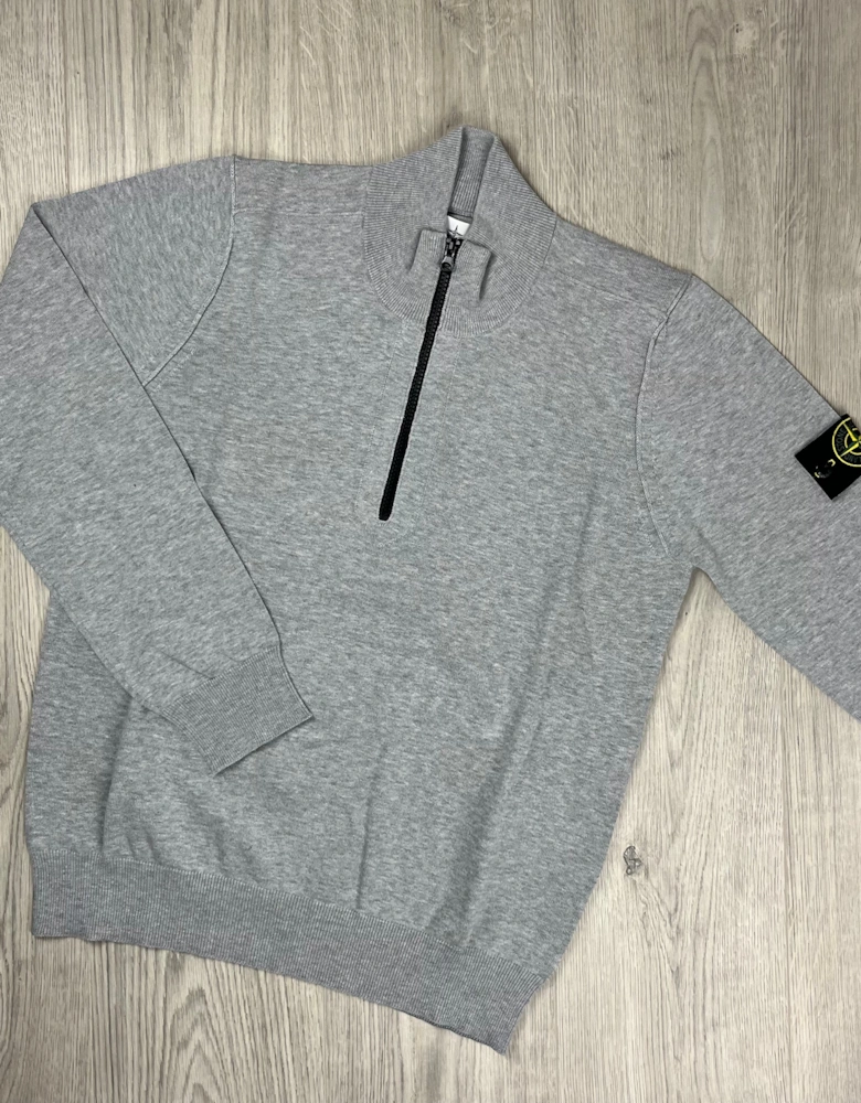 Knit Half Zip Fleece - Grey