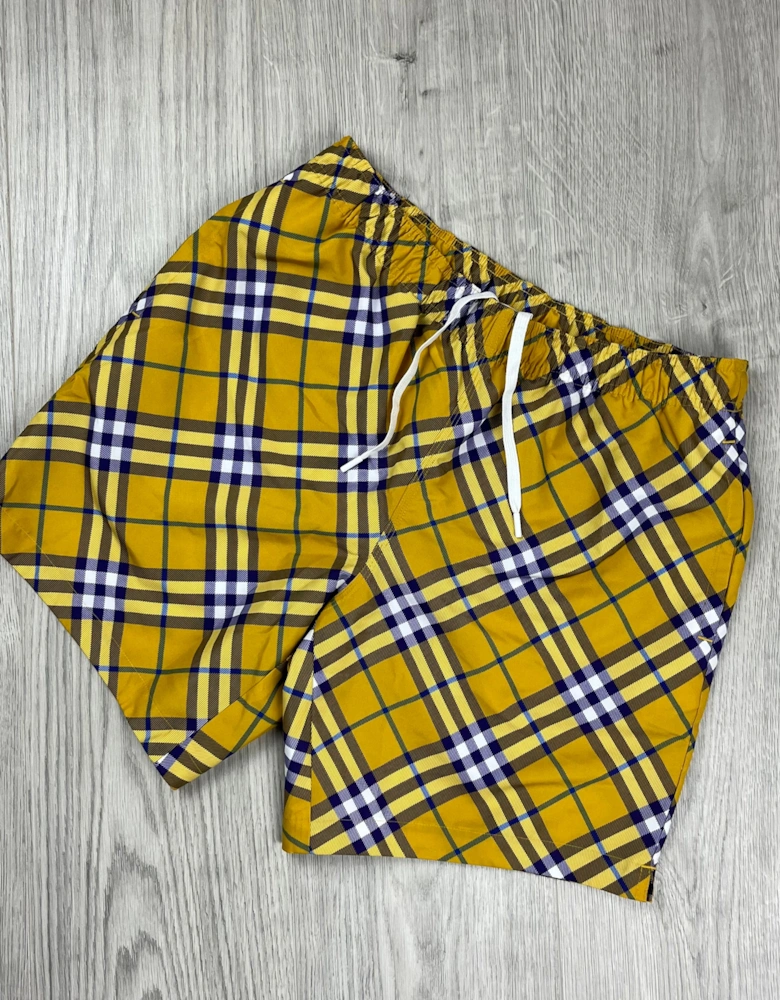 Check Swim Shorts - Yellow