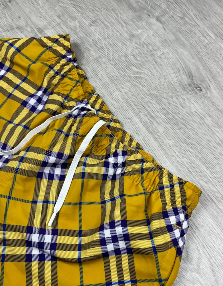 Check Swim Shorts - Yellow