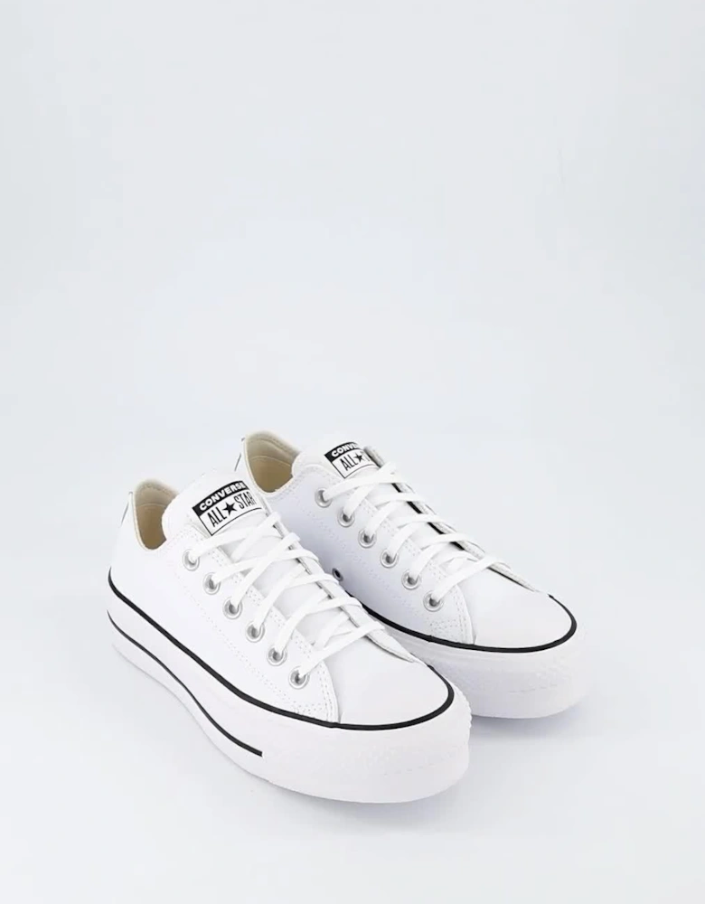 Womens Leather Lift Ox Trainers - White/Black