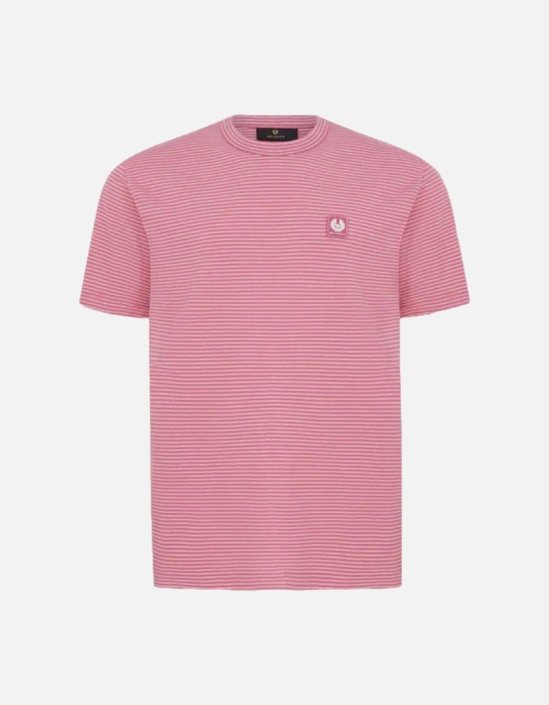 Micro Striped T-Shirt Magenta/Natural