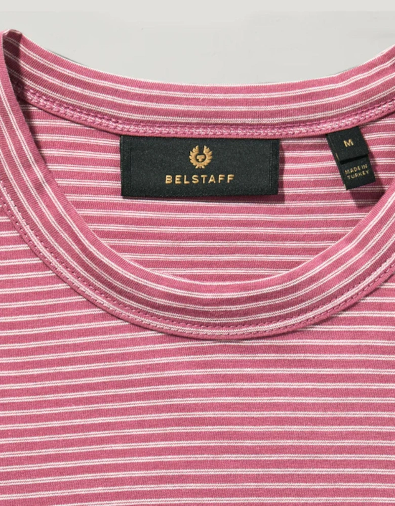 Micro Striped T-Shirt Magenta/Natural