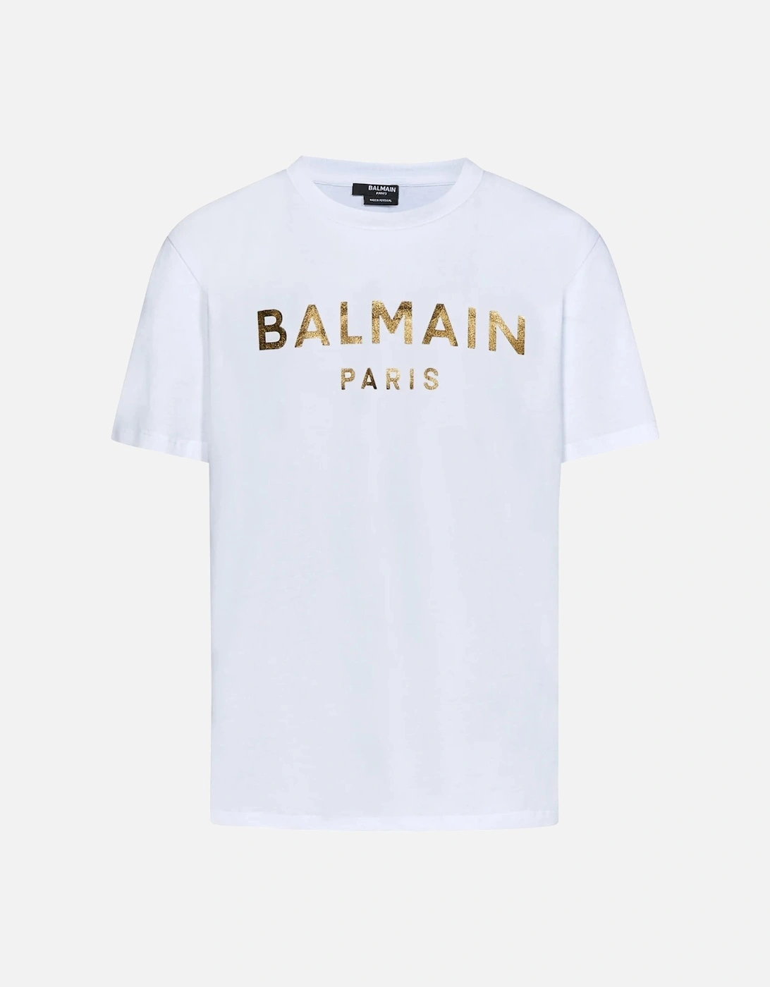 Gold Logo Printed T-Shirt in White, 4 of 3