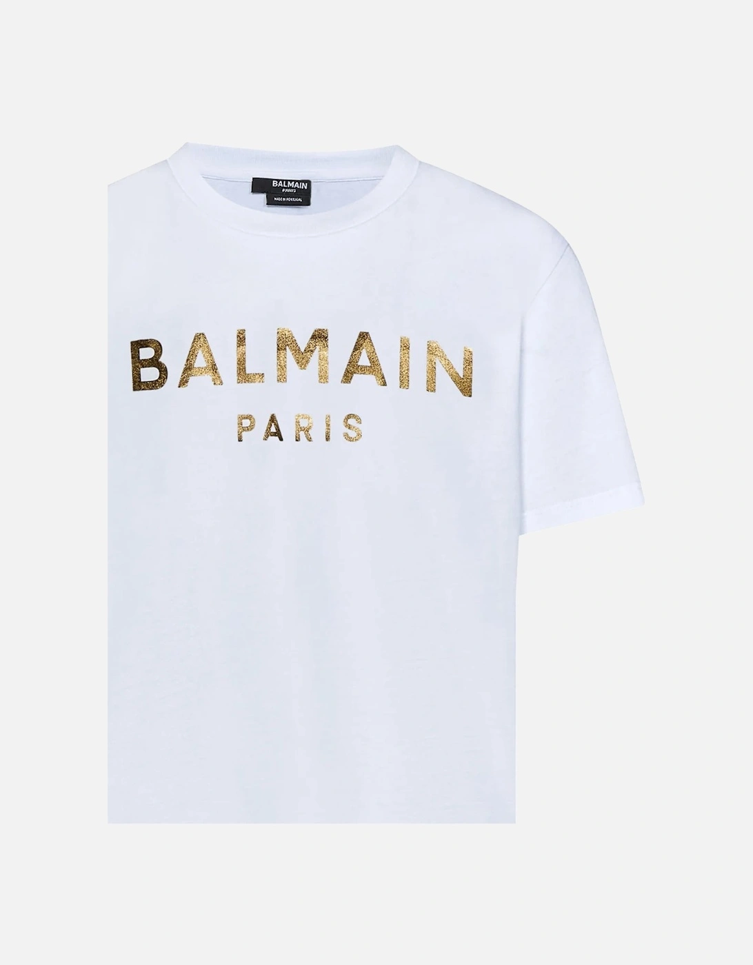 Gold Logo Printed T-Shirt in White