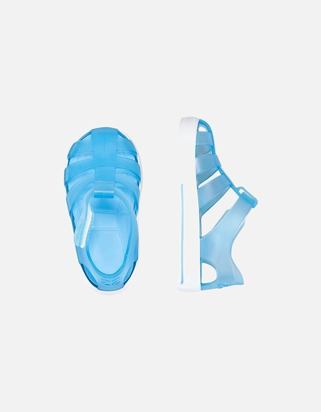 Pale Blue Velcro Strap Jelly Sandals