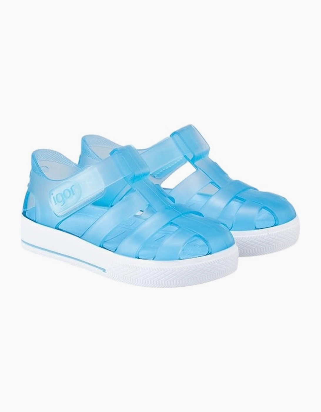 Igor Boy's Pale Blue Velcro Strap Jelly Sandals - Size: 5.5