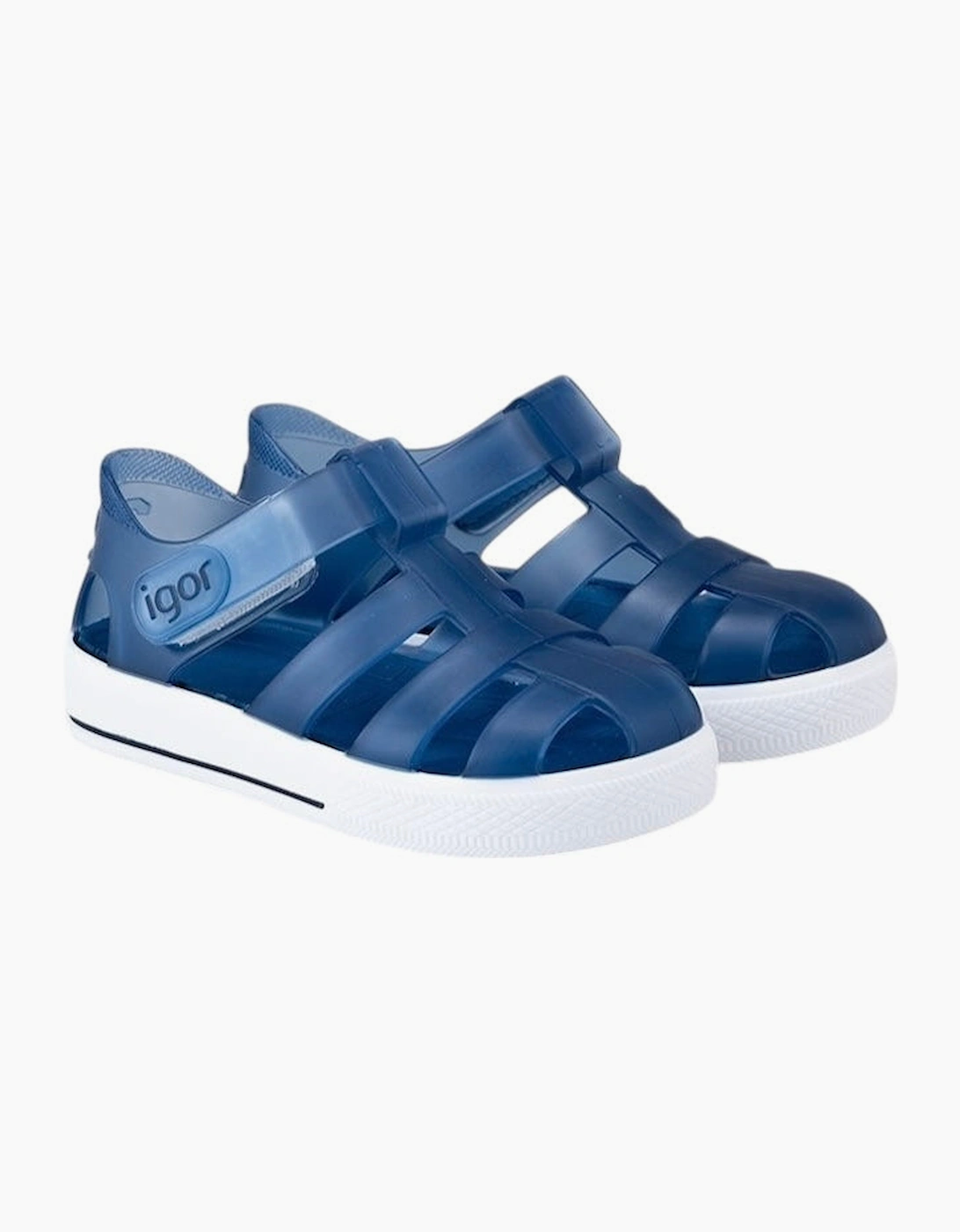 Igor Boy's Boys Navy Velcro Strap Jelly Sandals - Blue - Size: 10