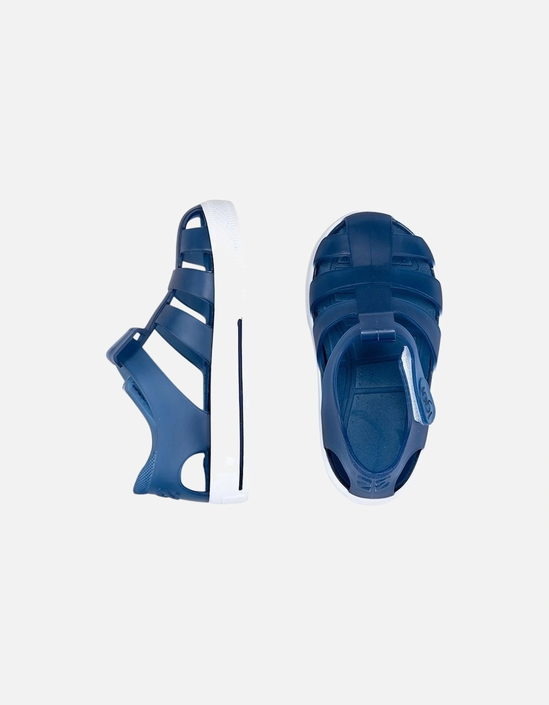 Boys Navy Velcro Strap Jelly Sandals