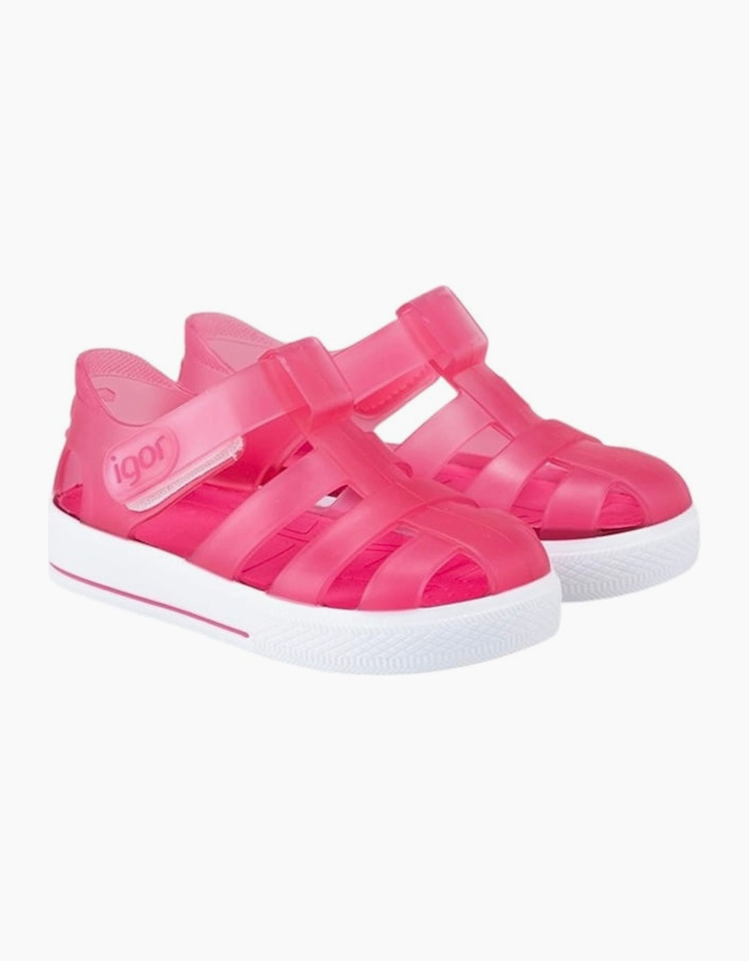 Igor Girl's Girls Fuchsia Velcro Strap Jelly Sandals - Pink - Size: 3