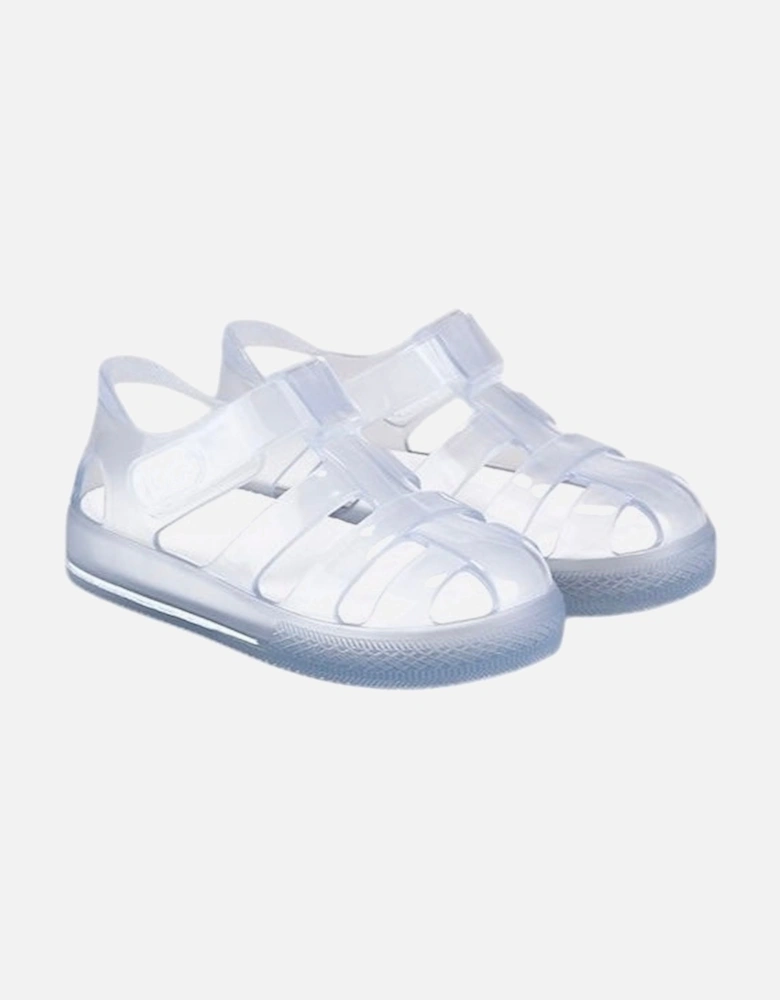 Clear Velcro Strap Jelly Sandals