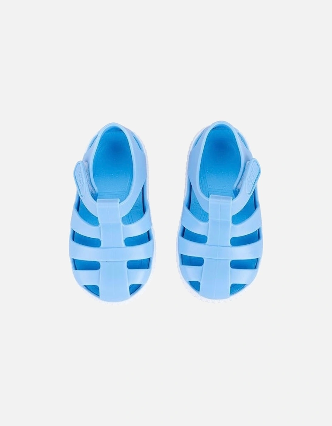 Boys Pale Blue Velcro Strap Jelly Sandals