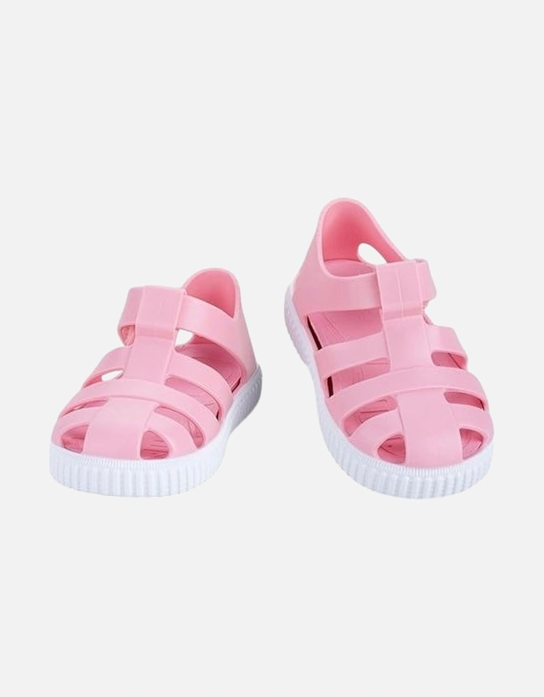 Girls Pale Pink Velcro Strap Jelly Sandals