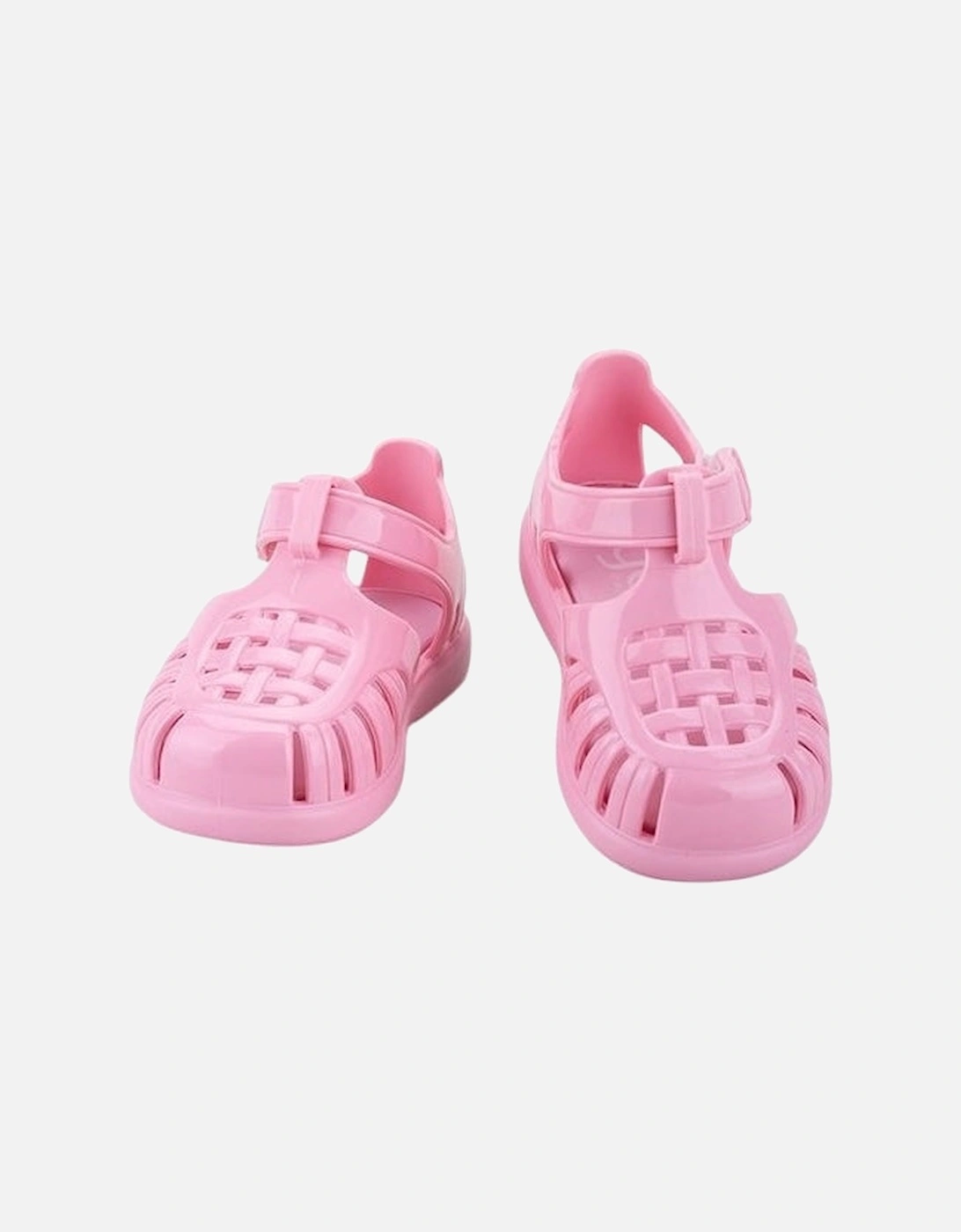 Girls Pale Pink Velcro Strap Tobby Sandals