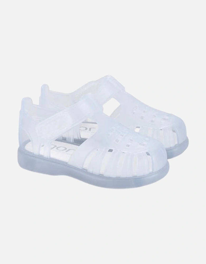 Clear Velcro Strap Tobby Sandals