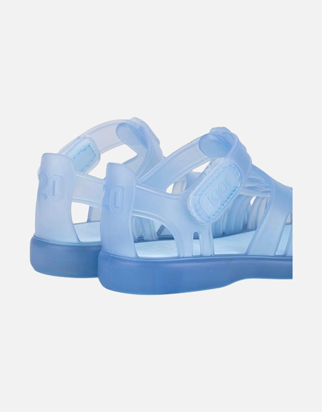 Boys Pale Blue Velcro Strap Tobby Sandals