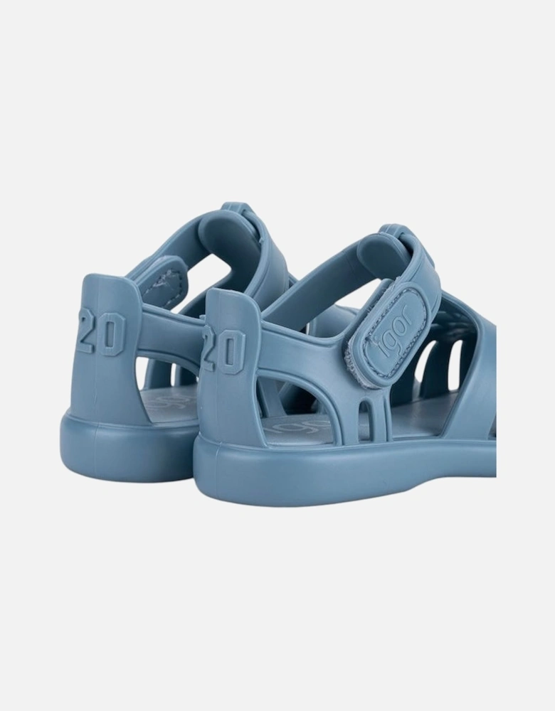 Boys Ocean Blue Velcro Strap Tobby Sandals