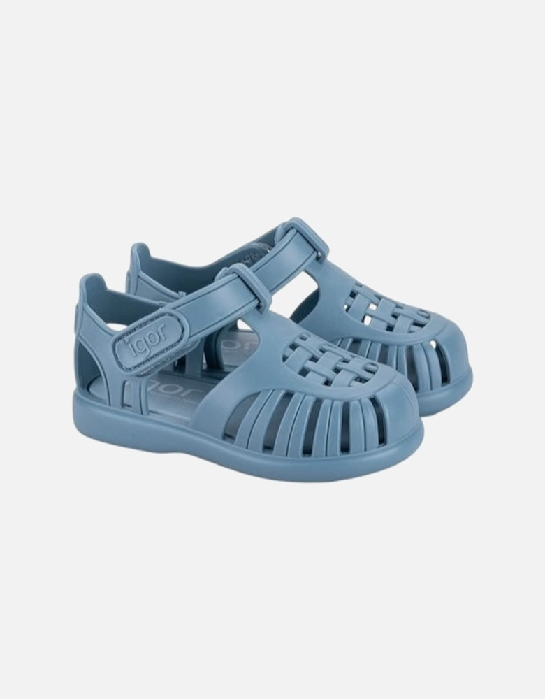 Boys Ocean Blue Velcro Strap Tobby Sandals