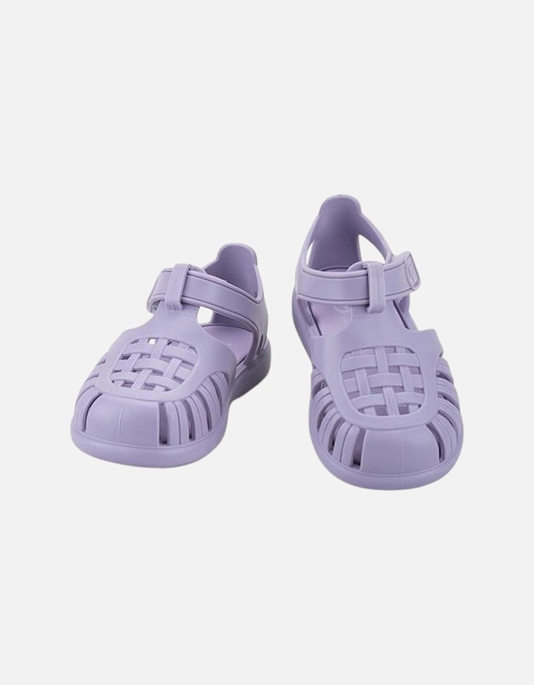 Girls Lilac Velcro Strap Tobby Sandals