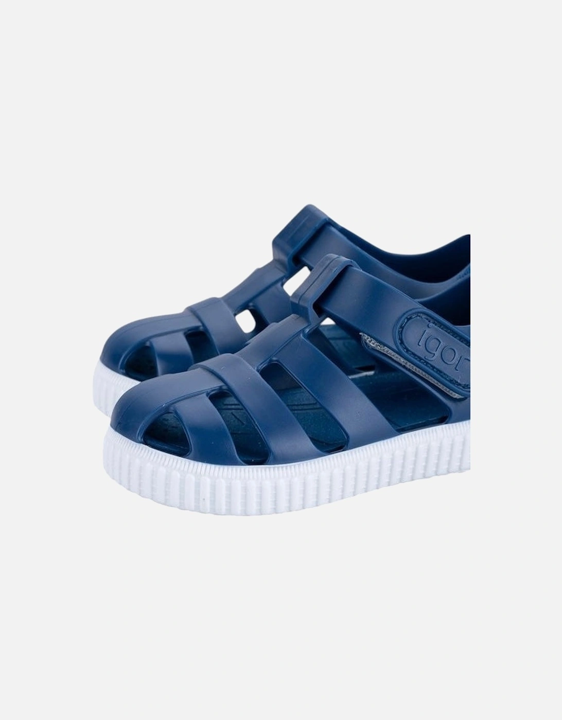 Boys Navy Velcro Strap Jelly Sandals