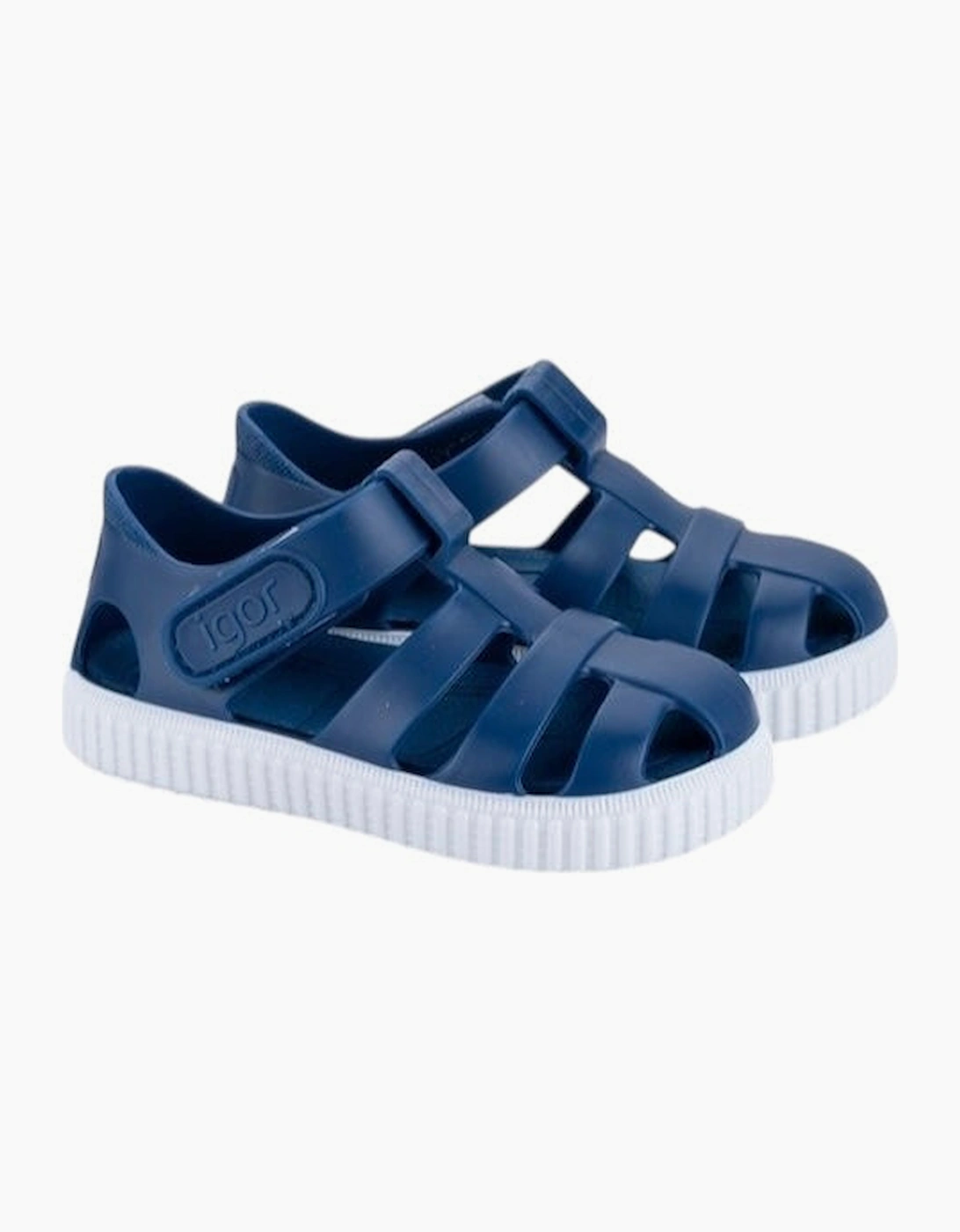 Igor Boy's Boys Navy Velcro Strap Jelly Sandals - Blue - Size: EUR 32 / uk 13