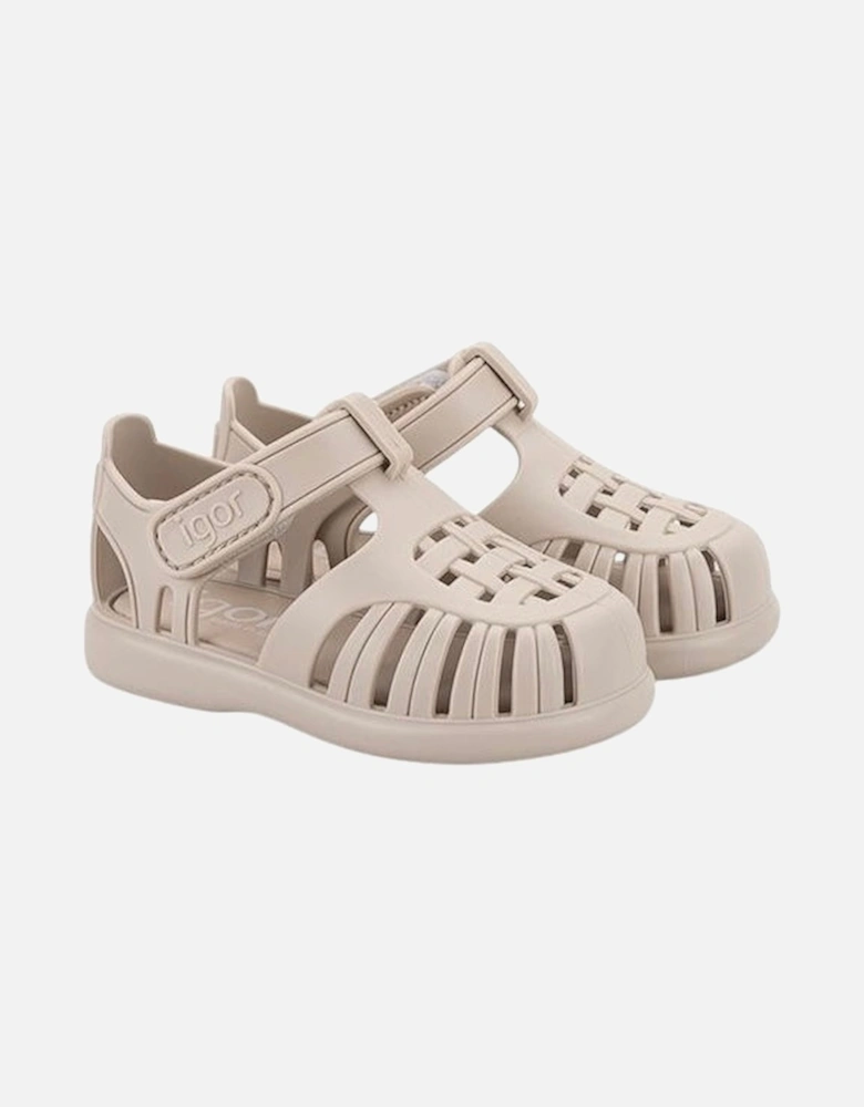 Stone Velcro Strap Tobby Sandals