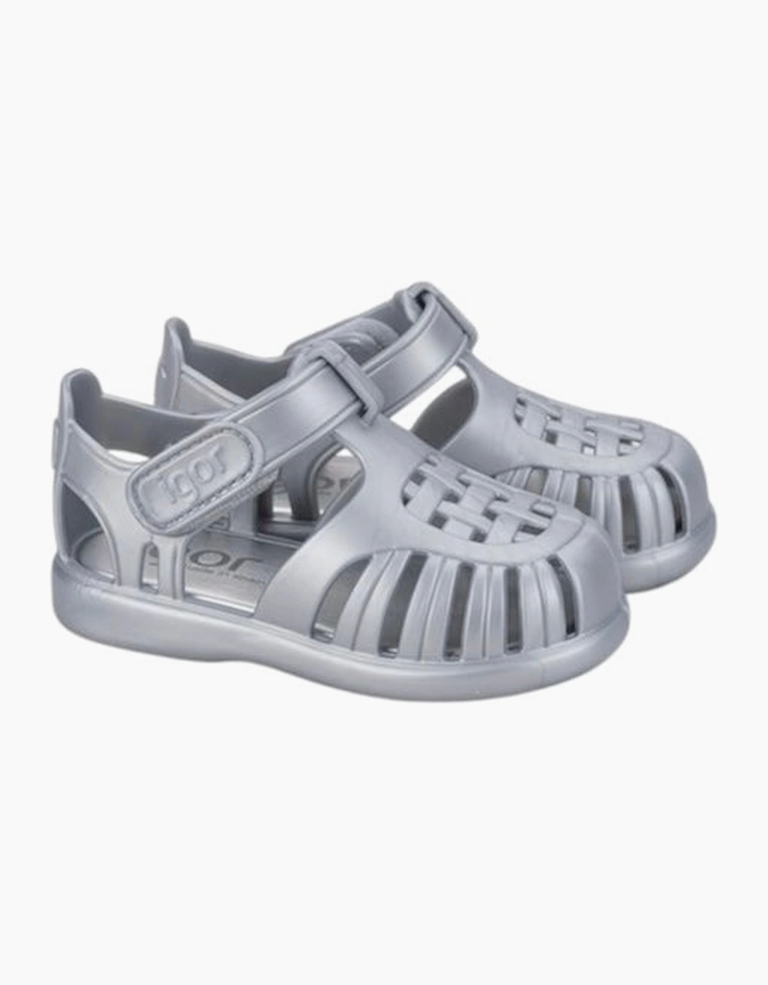 Igor Girl's Girls Silver Velcro Strap Tobby Sandals - White - Size: 3